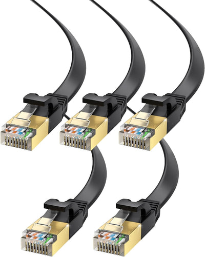 Cable Ethernet Plano Cat7 10 Gbps 6pies 5unid RJ45 Dorados