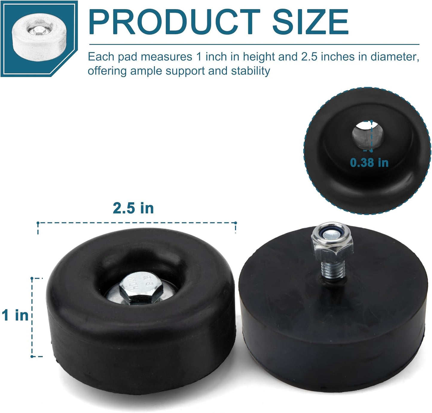 Parachoques goma remolque 2.5" set 4 compresores bombas