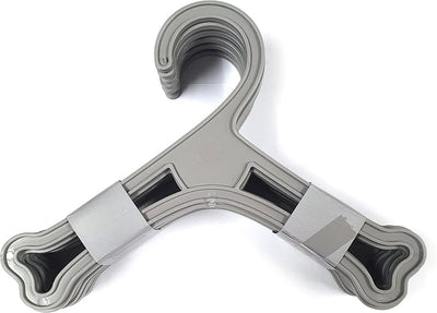 Percha hueso perro plástico gris pack 10