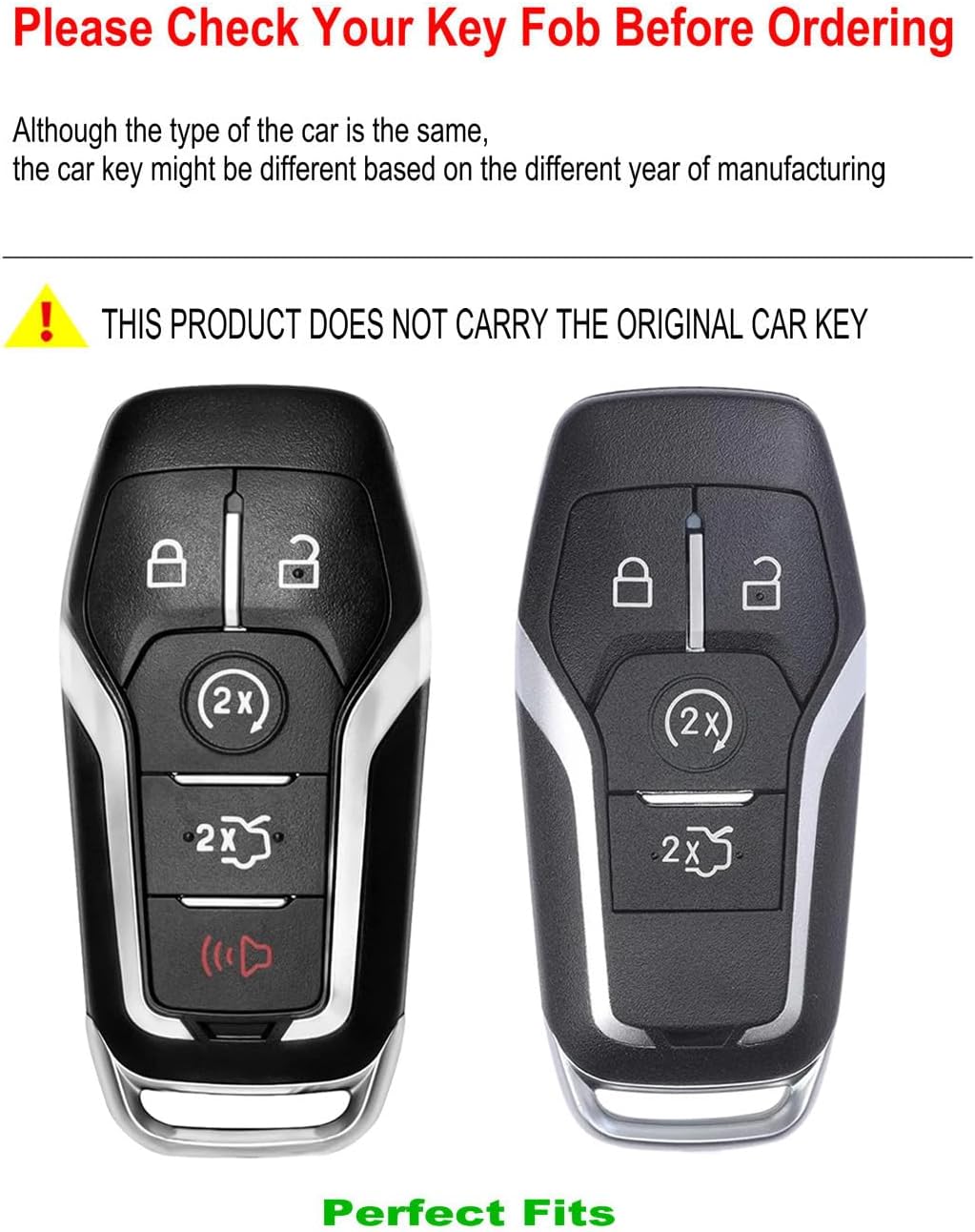 Funda cuero llavero Ford Edge Fusion F150 negro