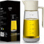 Botella dispensadora aceite oliva vidrio tapa antifuga blanco hueso
