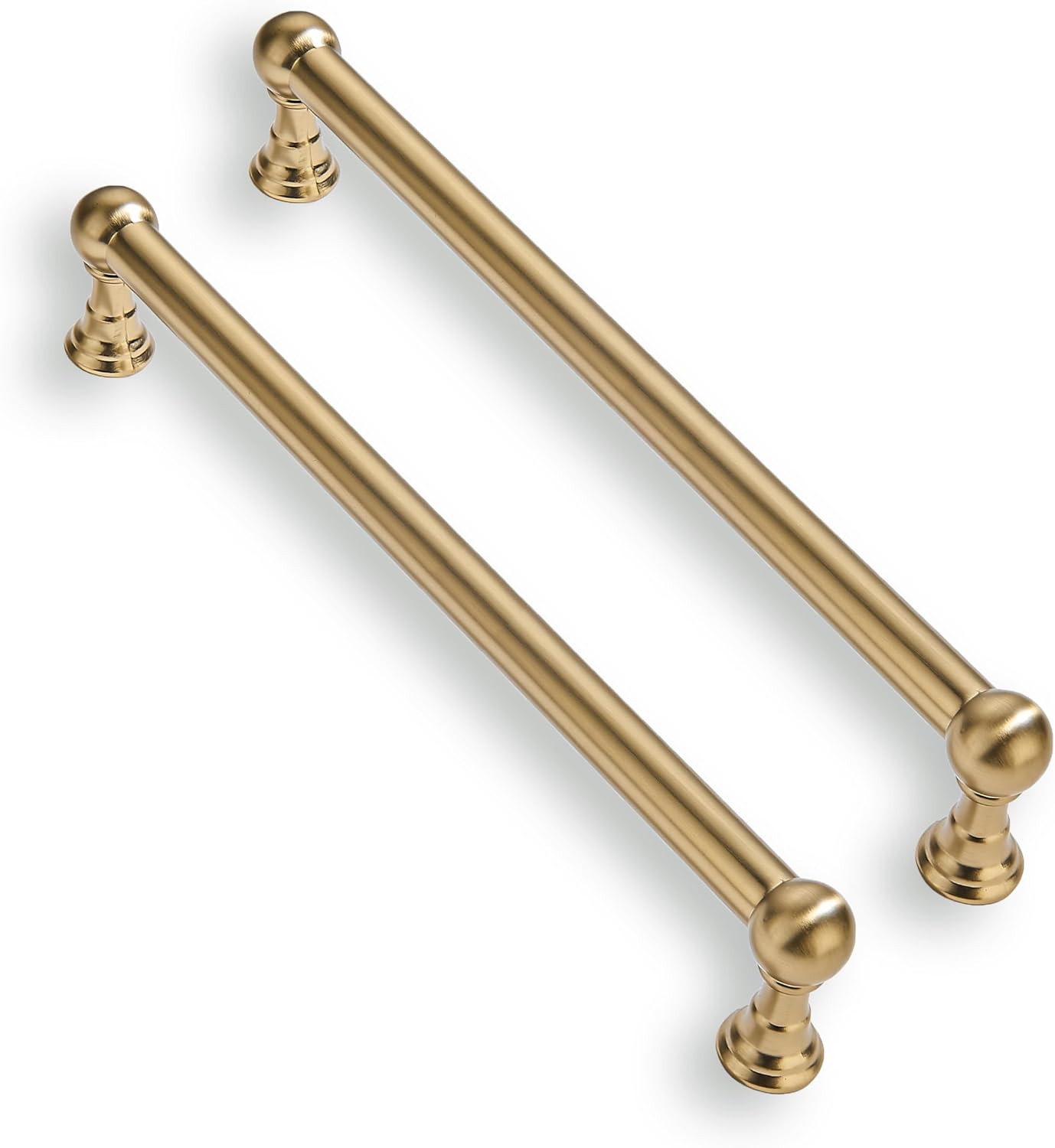 2 Tiradores Cocina Latón Satinado 10pulg Dorado Cepillado