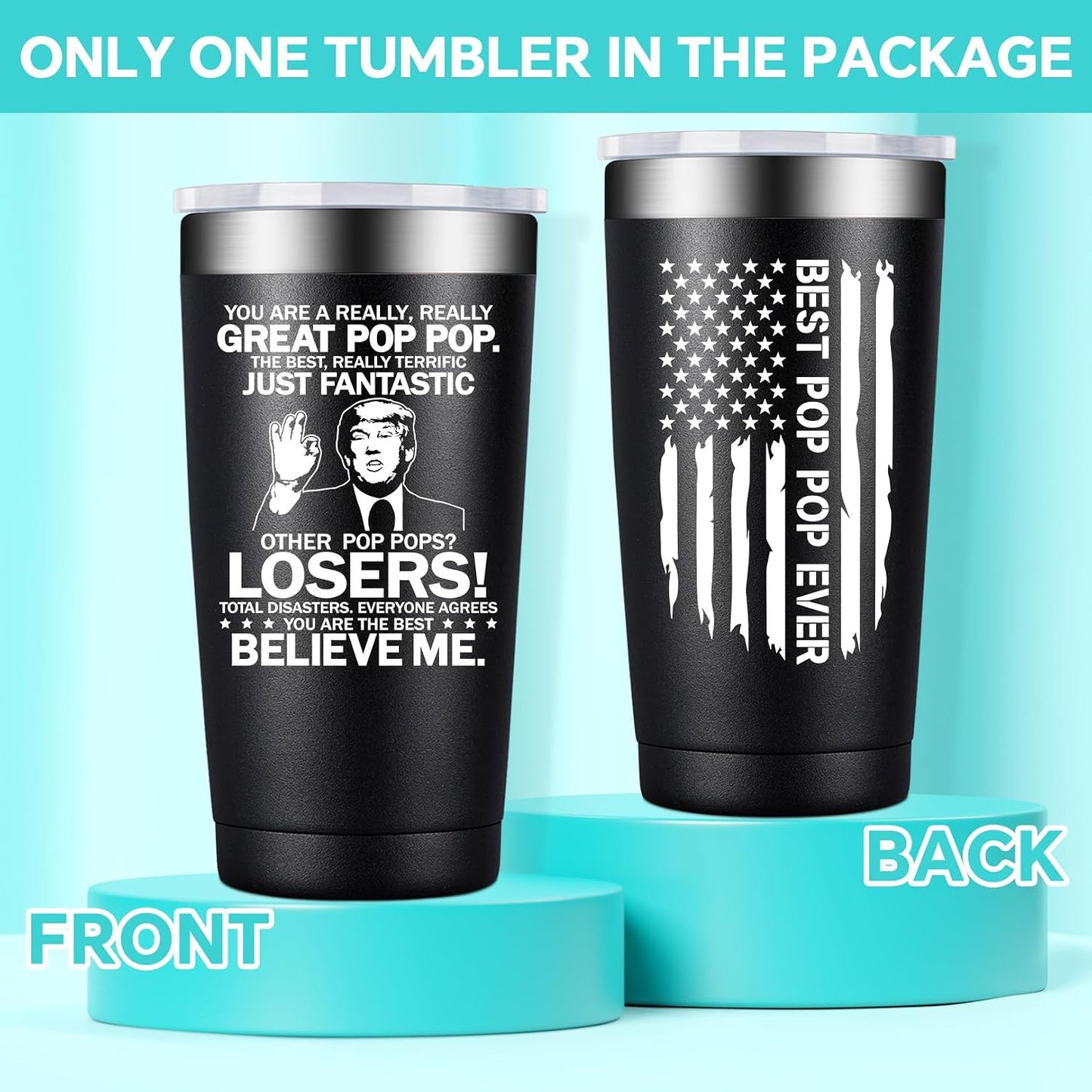 Vaso Pop Pop 20oz Regalo para Padre Navidad Cumpleaños