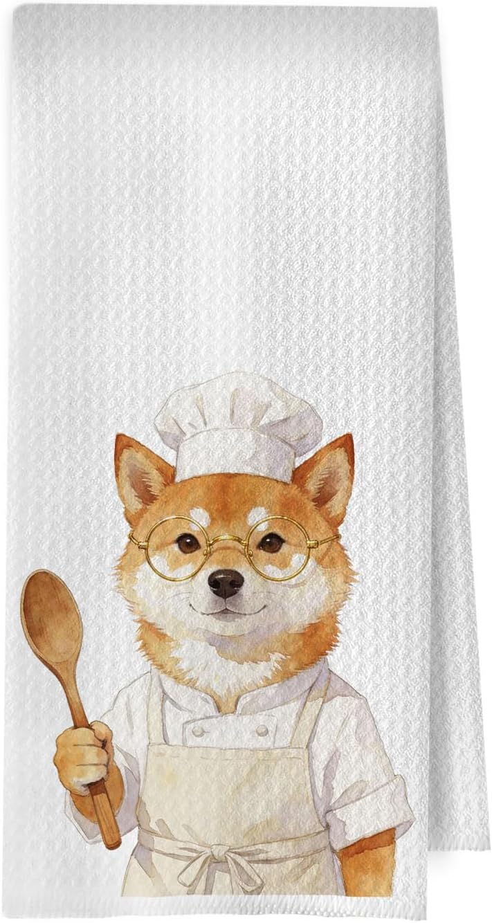 Toallas cocina Shiba Inu regalo chef mamá amante perros