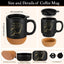 Set 2 tazas café cerámica negro mujer