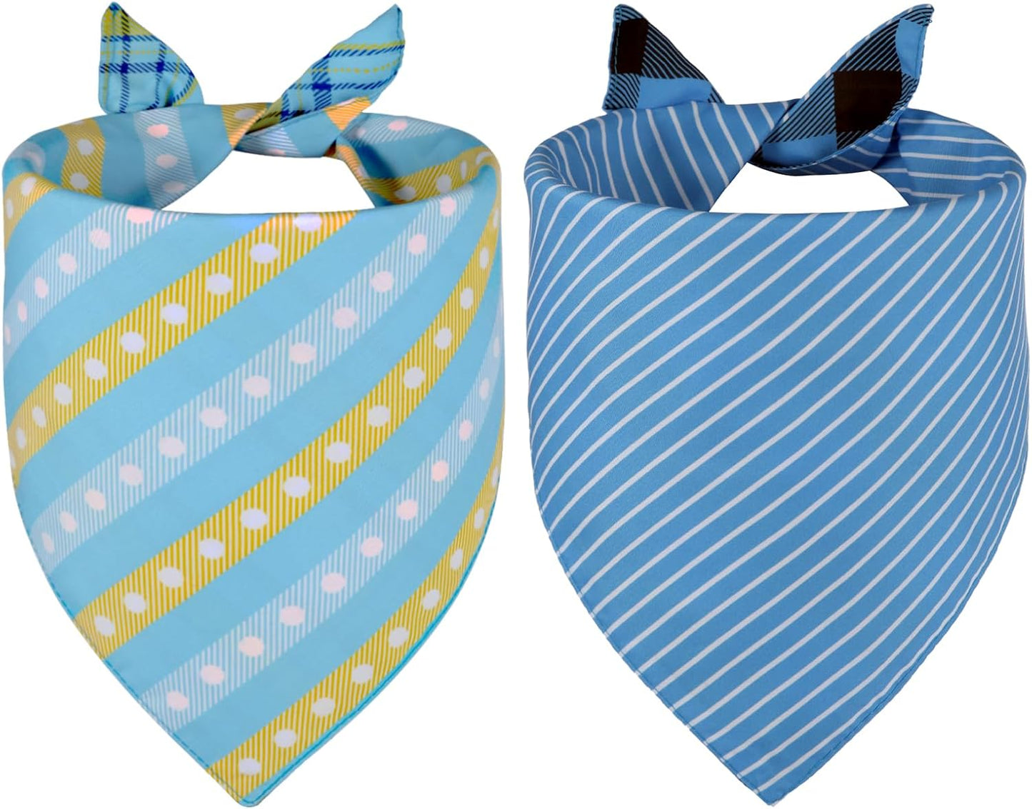 Bufanda triangular reversible perro azul XL duradero