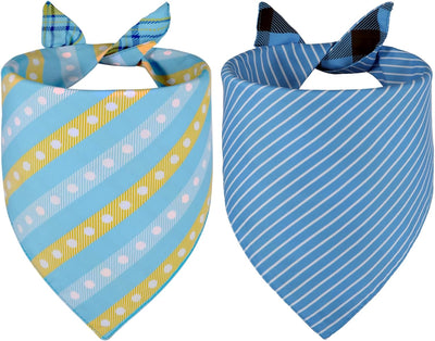 Bufanda triangular reversible perro azul XL duradero
