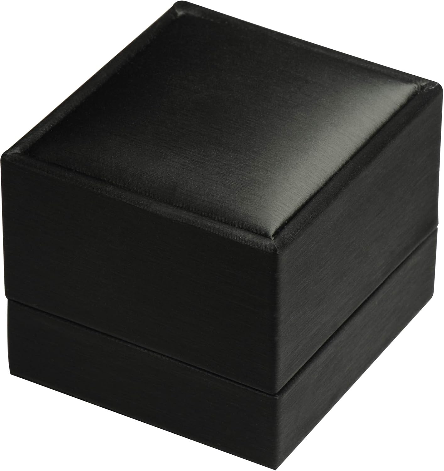 Caja anillo propuesta boda lujo piel sintética negro