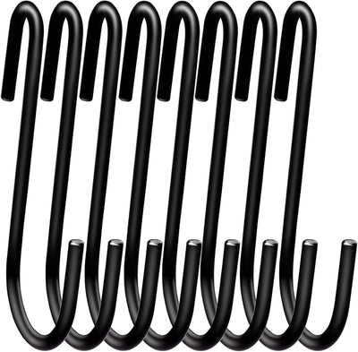Set 18 Ganchos S 4" para Colgar Ollas Sartenes Negro