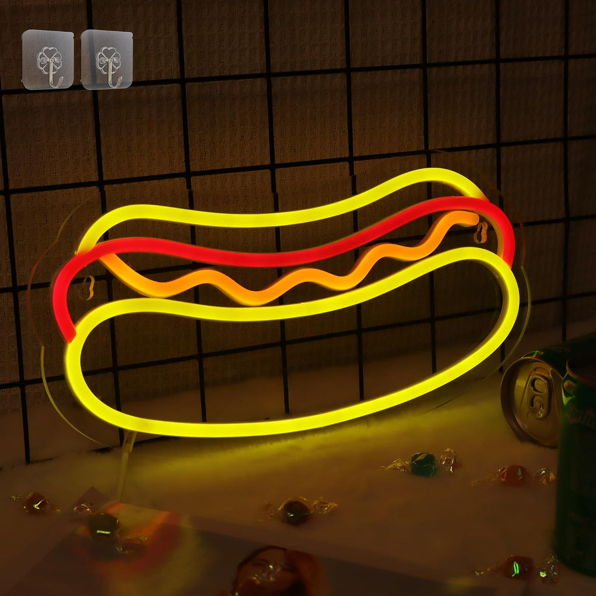 Letrero neón perritos LED con luz USB regulable