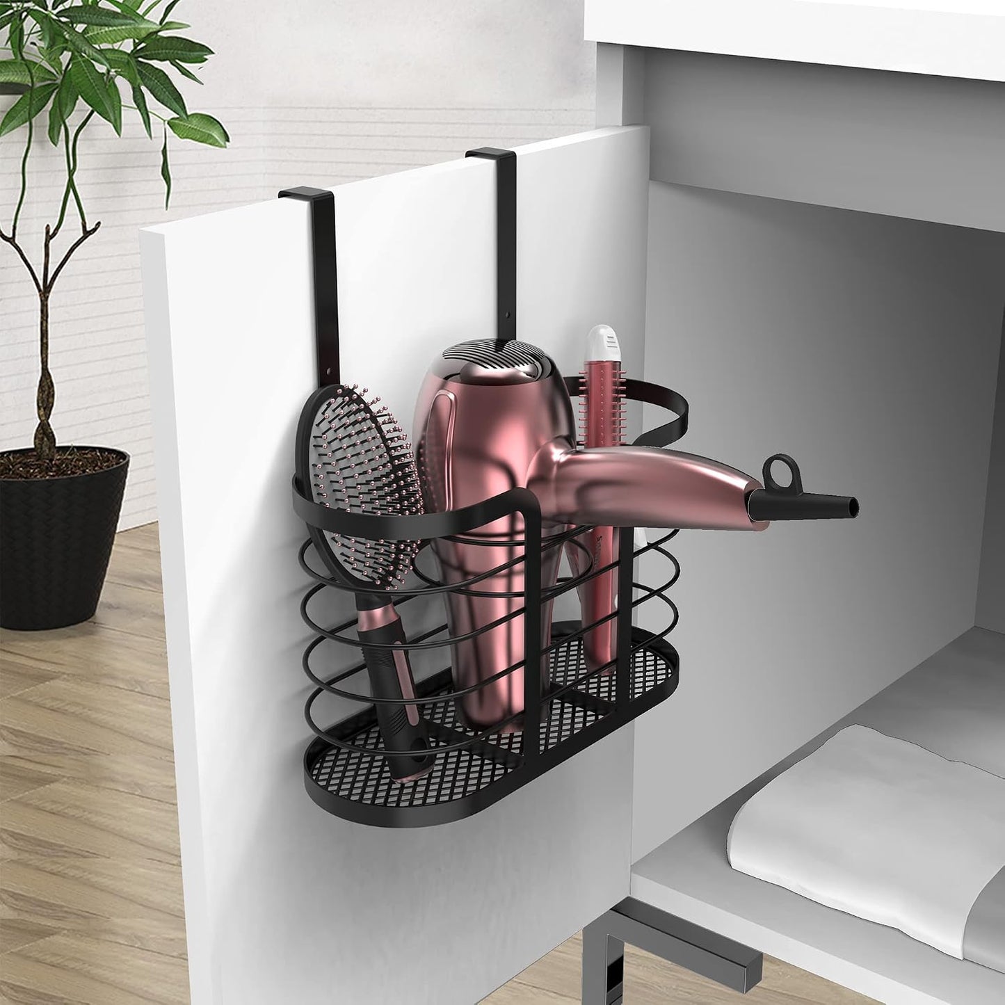 Organiz. herramientas cabello soporte secador planchas baño