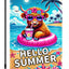 Bandera jardín doble cara hello summer 12x18pulg tropical
