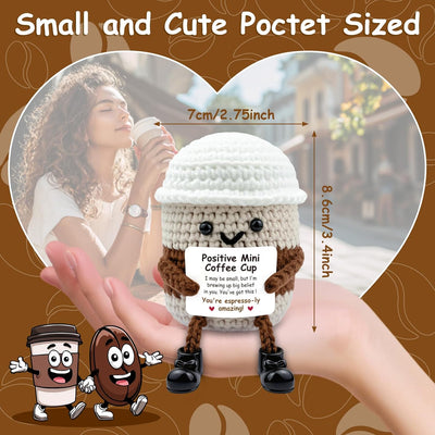 Taza café ganchillo hecha mano regalo cumpleaños mujer