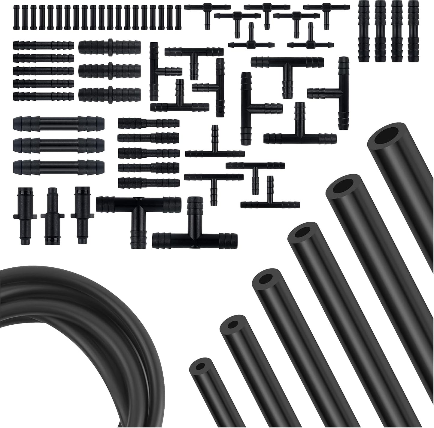 6 Mangueras Vacío 4.9ft ID 1/8-3/8pulg Kit 64 Conectores