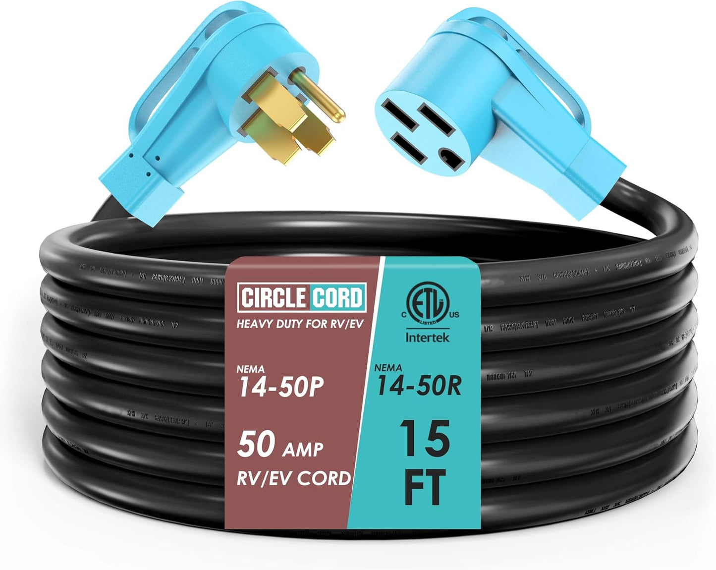 Cable extensión 50A 15ft para vehículos eléctricos