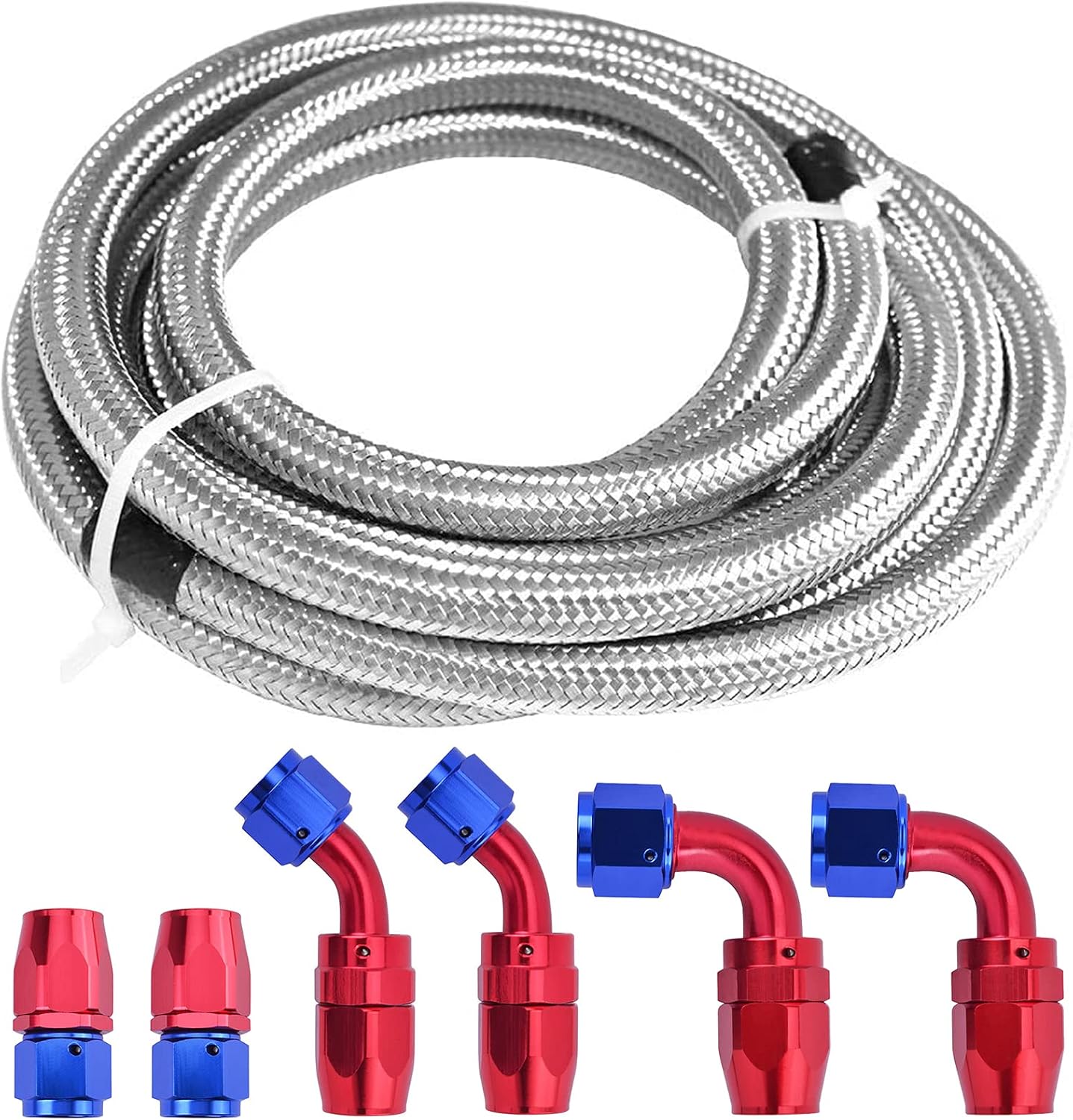 Manguera combustible acero inox 6AN 12ft 6 pzas comp