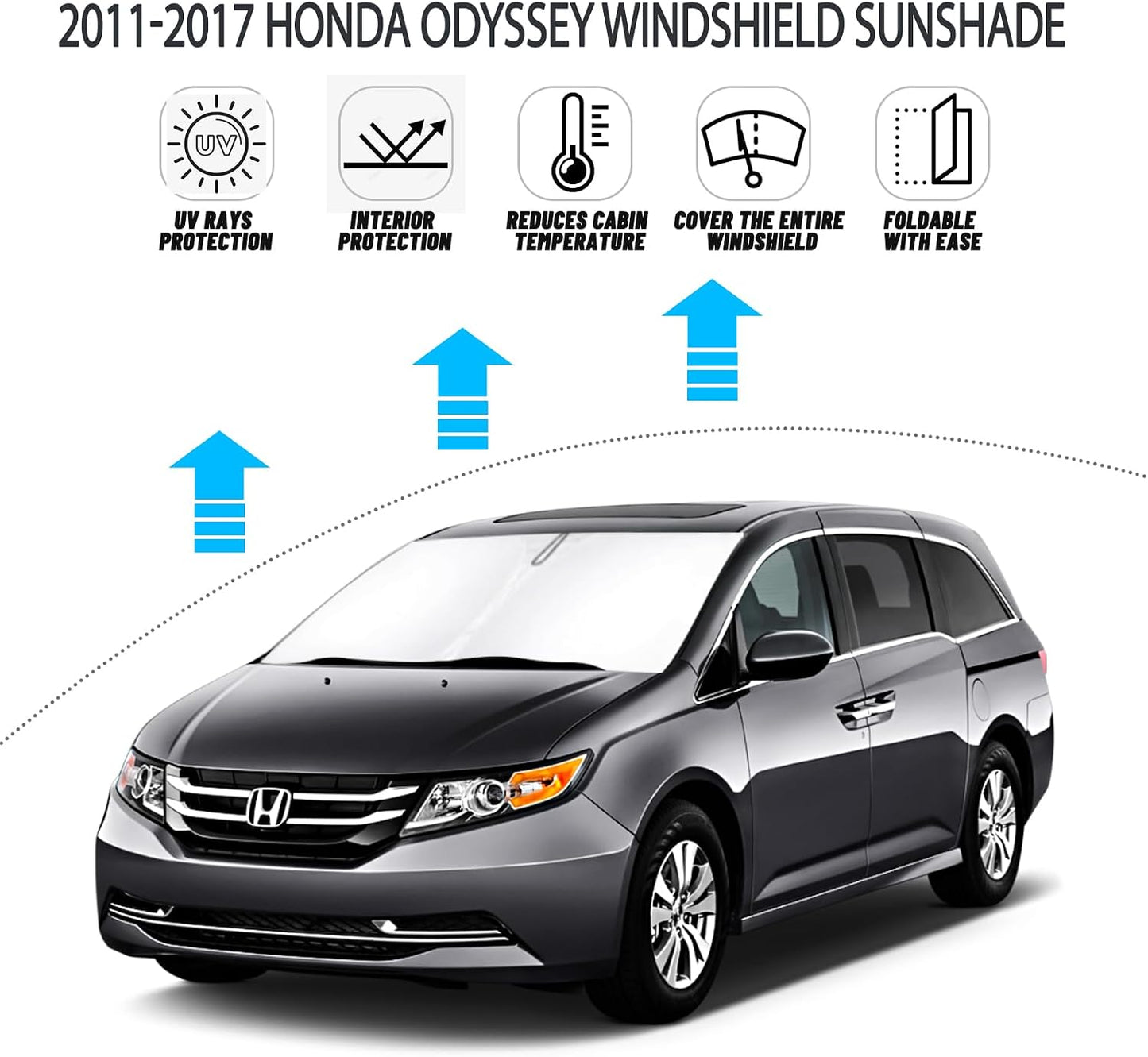 Parasol plegable para Honda Odyssey 2011-17 bloquea UV
