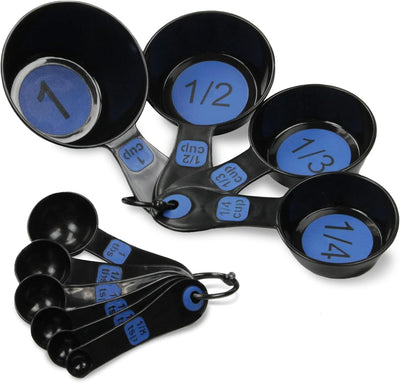 Set 10 Pzas Tazas Medidoras Plástico Azul
