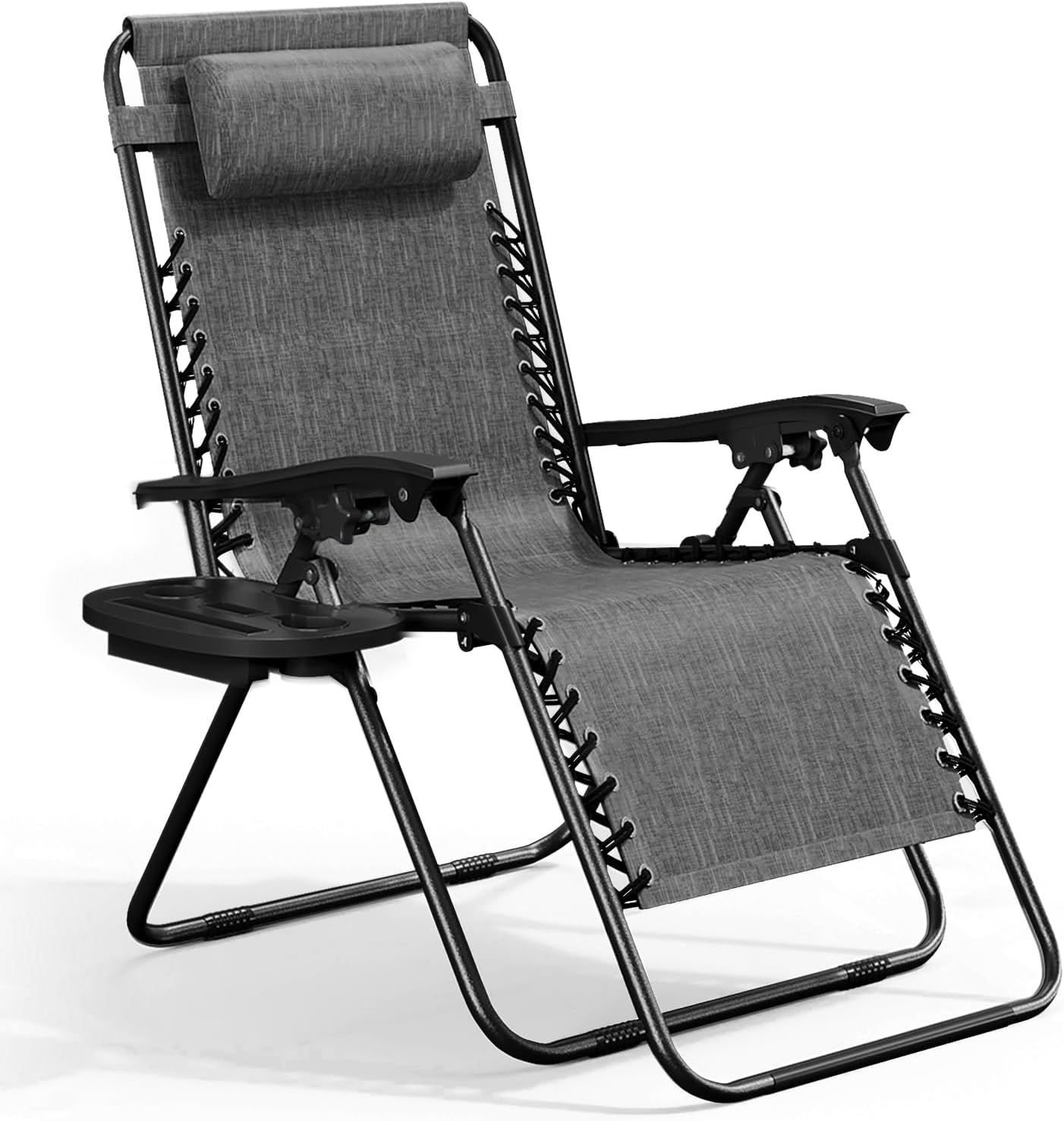 Silla de salón plegable malla acero reclinable con almohadas