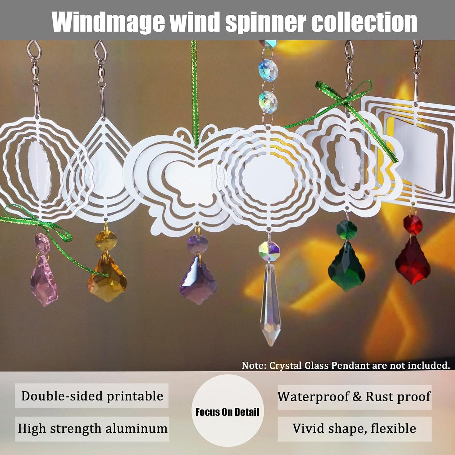 12 Molinillos Viento Aluminio 3D 4pulg para Jardín y Decoración