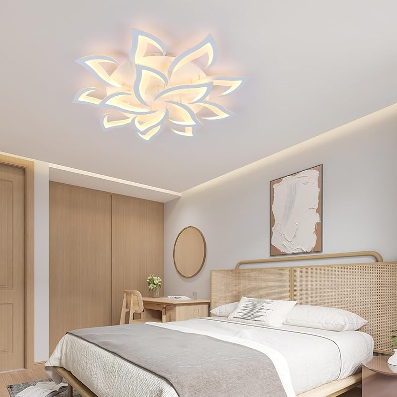 Lámpara techo LED 14 pétalos acrílicas con control remoto