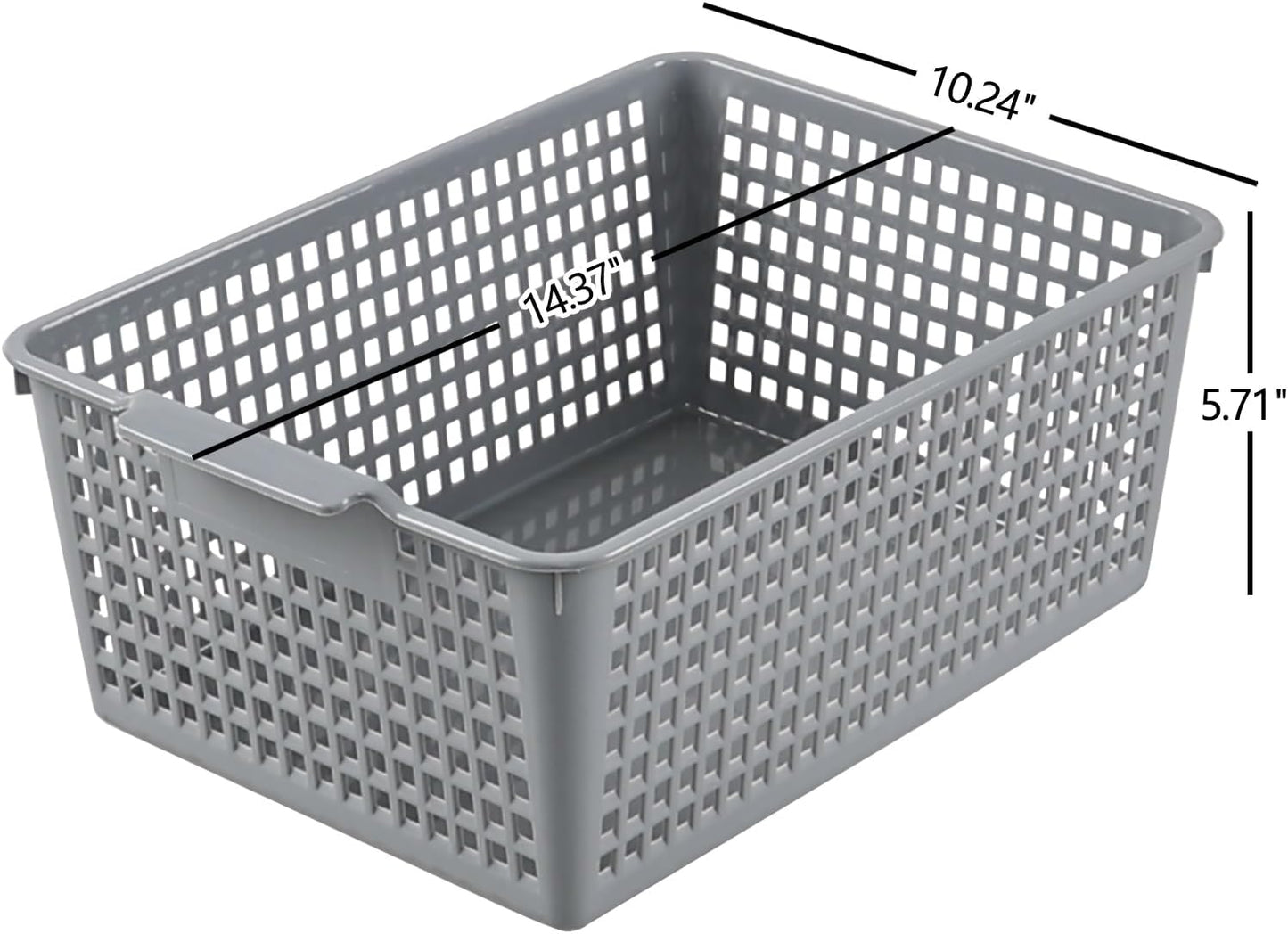 3 Pzas Cestas Plástico Gris para Organizar
