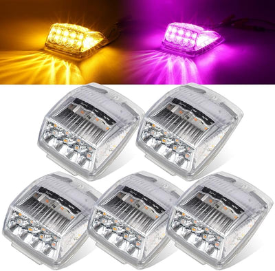 Luz cabina 5 Pzas 17LED cuadrada doble color Kenworth