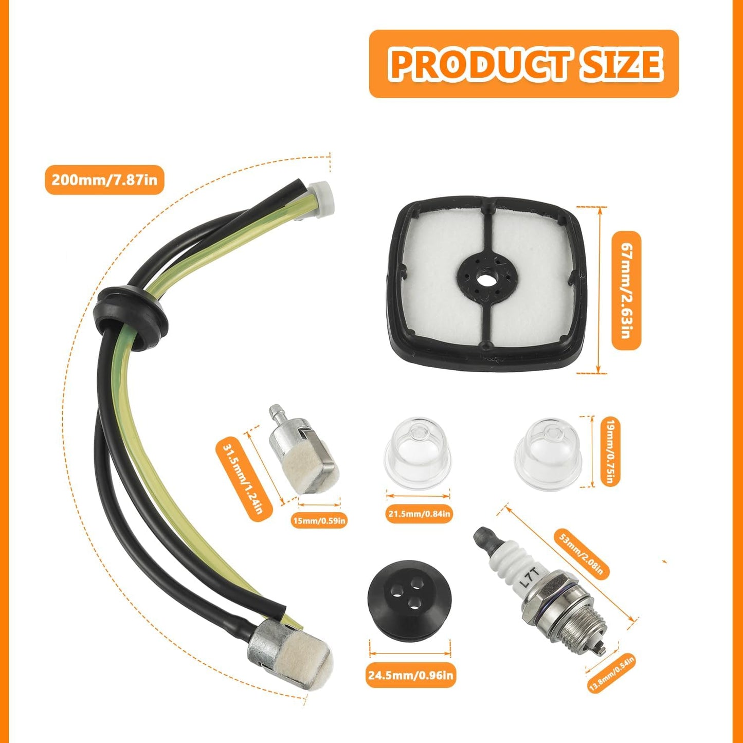 Kit afinación filtro aire combustible ojales tanque Echo SRM-225