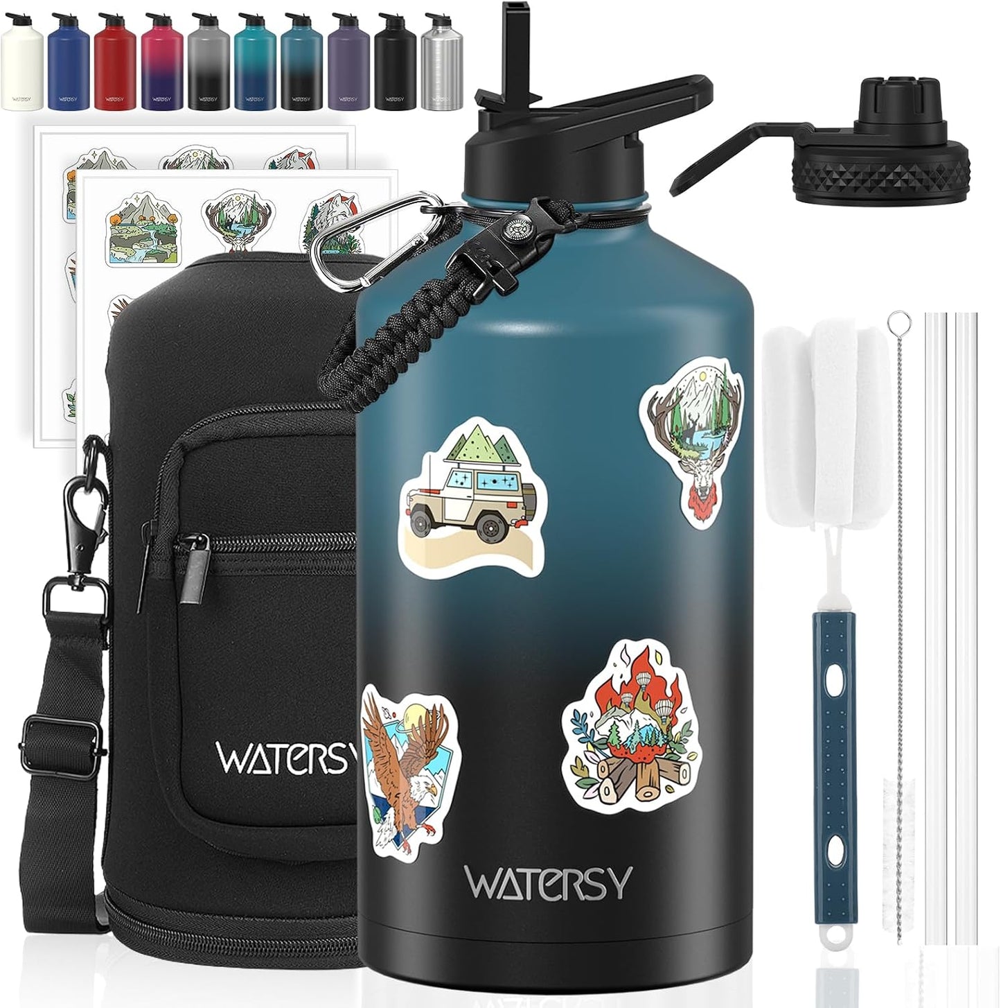 Botella agua acero inox 128oz aislada sin BPA