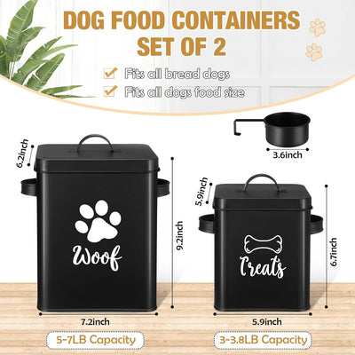 2 Tarros Metal Perros con Tapas Herméticas 7lb