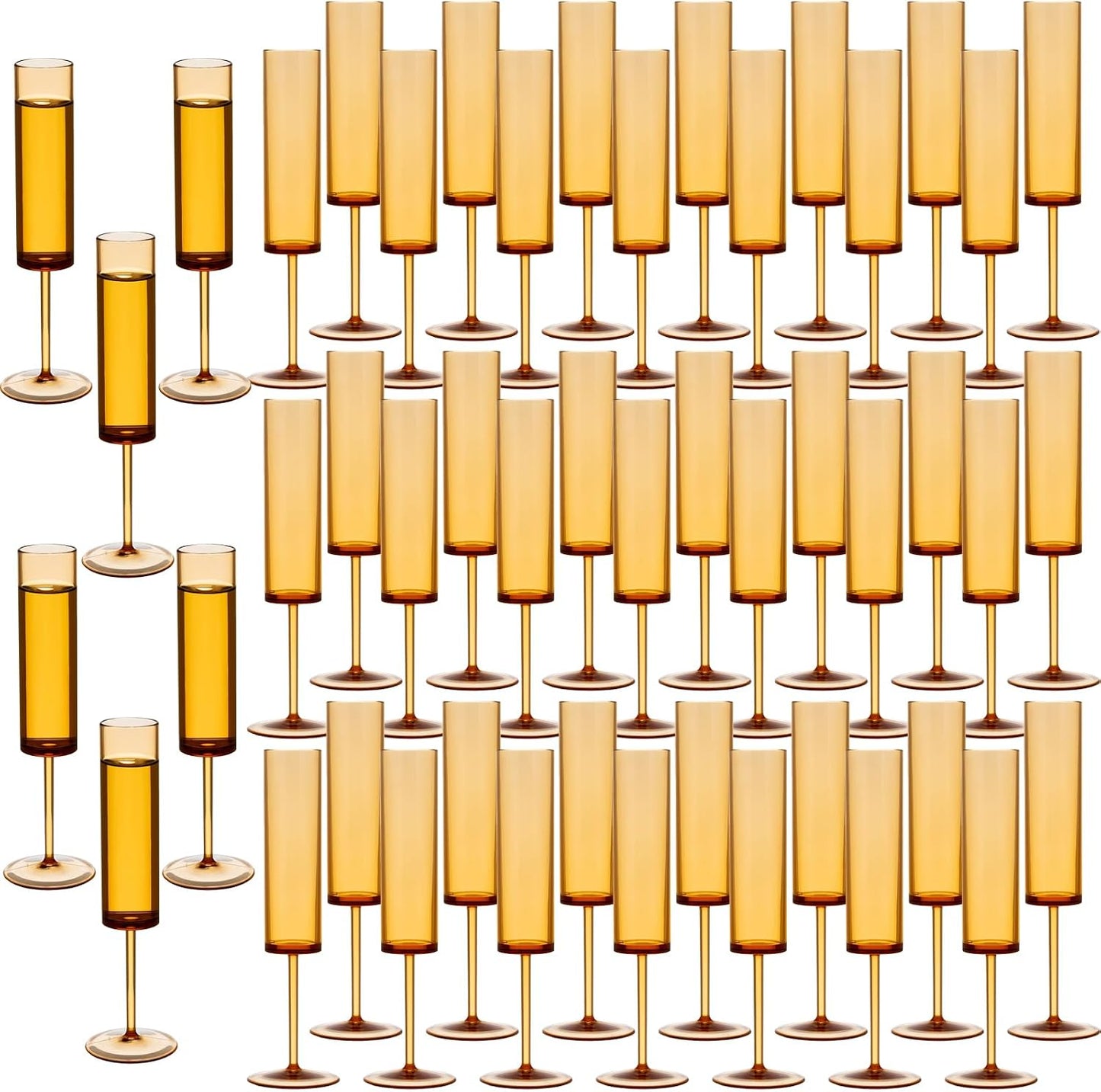 Copas champán acrílico 6oz 48pzas reutilizables para fiestas