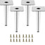 Patas metal plateado para muebles 6pulg set 4