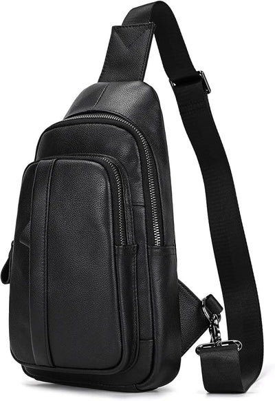 Bolso bandolera cuero genuino para hombres senderismo travel