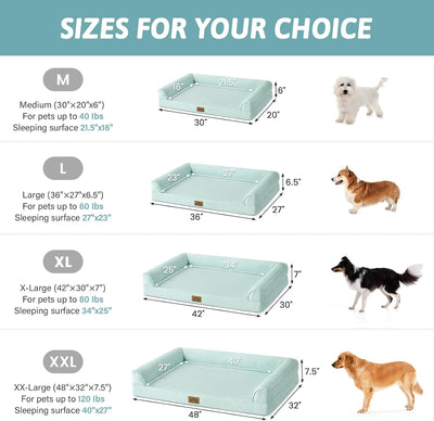 Cama ortopédica Q-Max para perros grandes con funda lavable verde