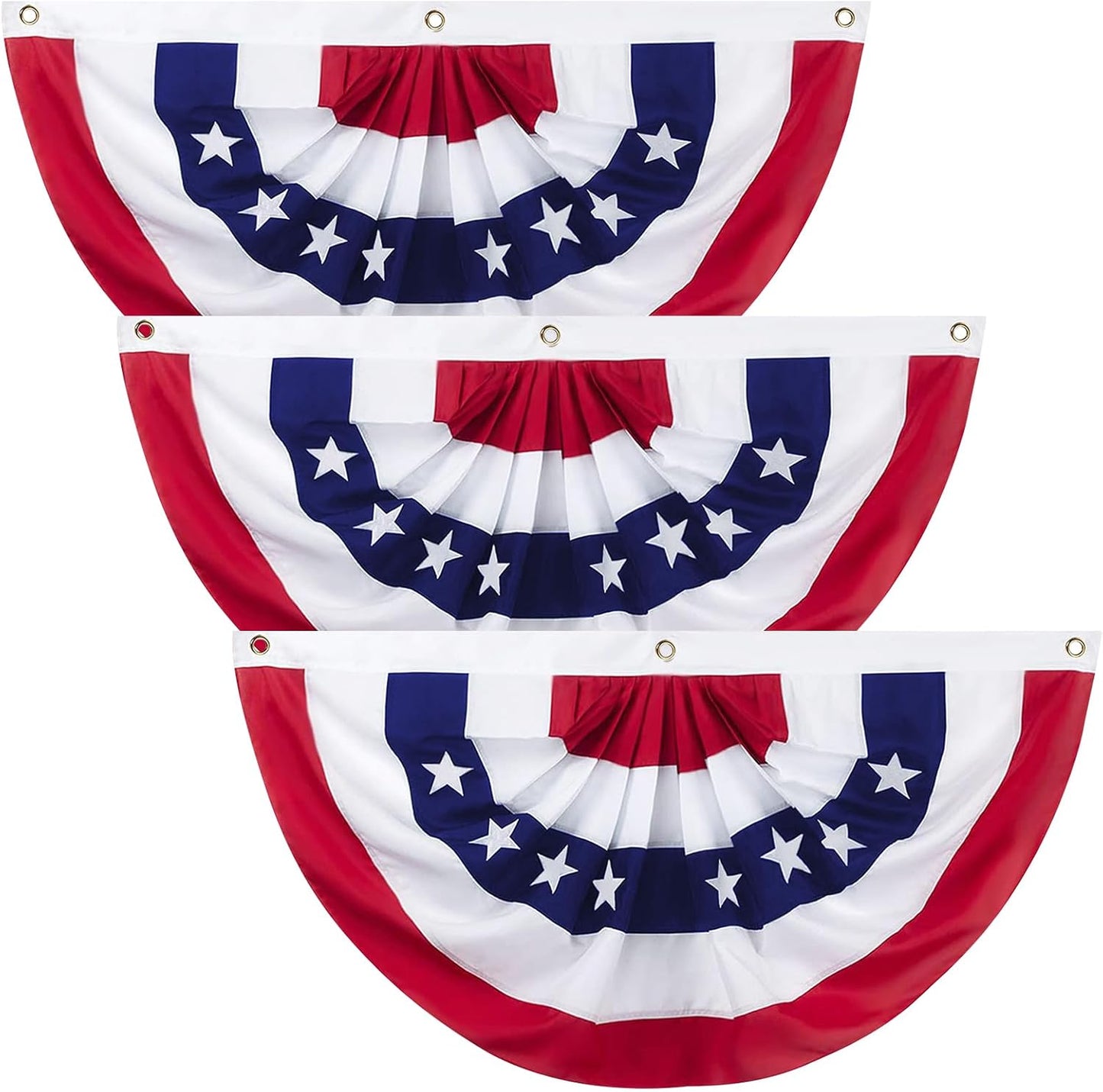 Bandera americana plisada 3x6ft set 3 decoración 4 de julio