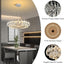 Candelabro moderno cristal redondo 24pulg cromado 4 niveles