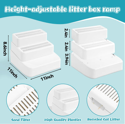 Rampa ajustable 3 pasos antiderrap gatos blancos