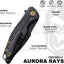 Cuchillo plegable de bolsillo con clip mango titanio acero