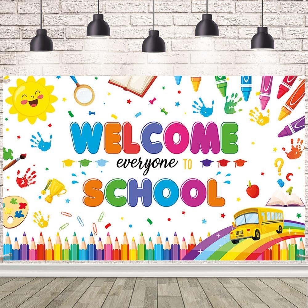 Cartel regreso a clases niños decoración fiesta jardín infantes