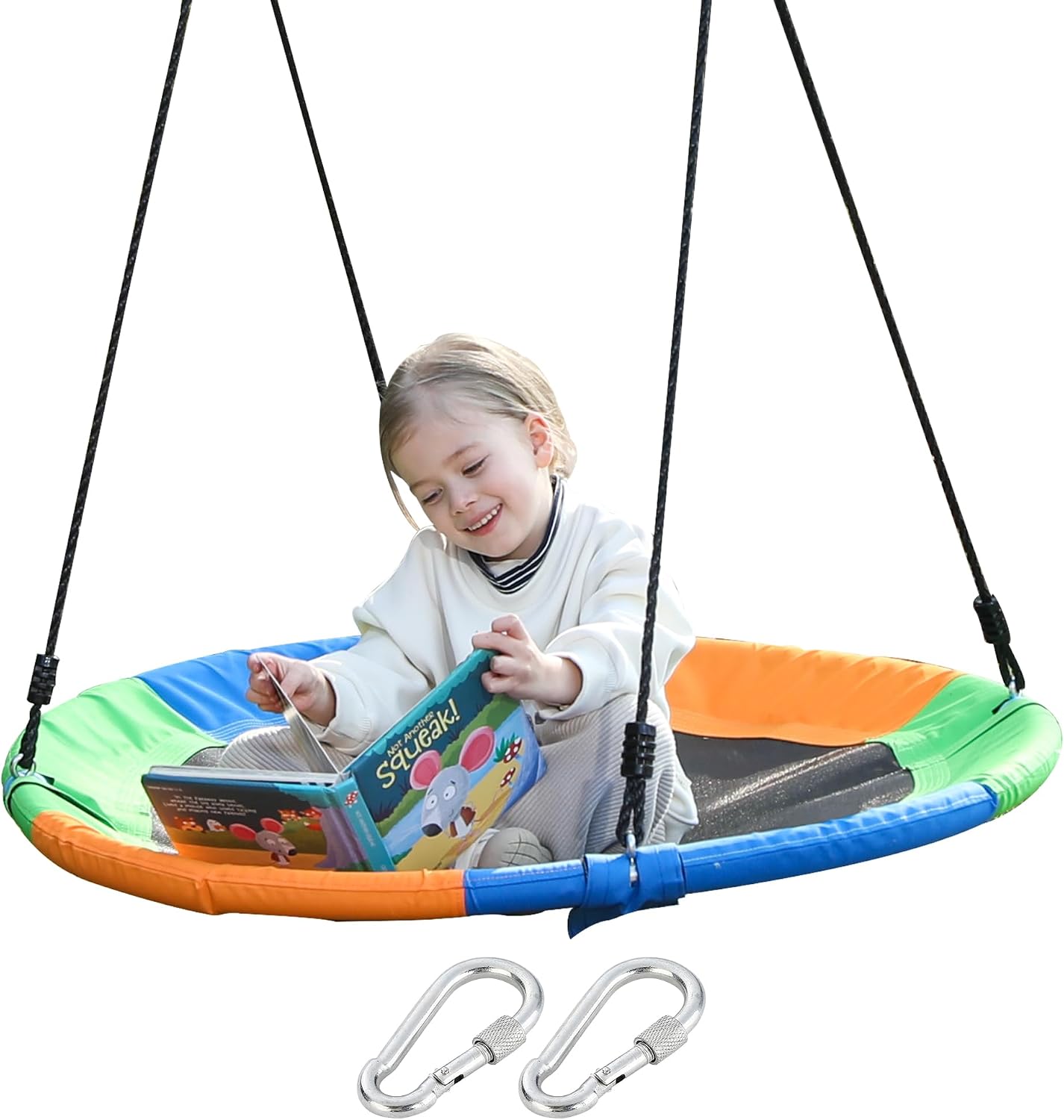 Asiento columpio redondo para niños 40" exterior multicolor