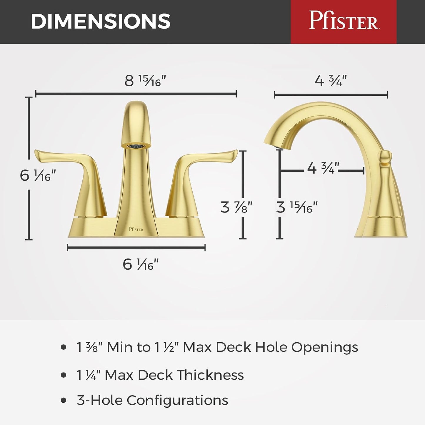 Grifo lavabo baño 4pulg 2 manijas 3 agujeros dorado