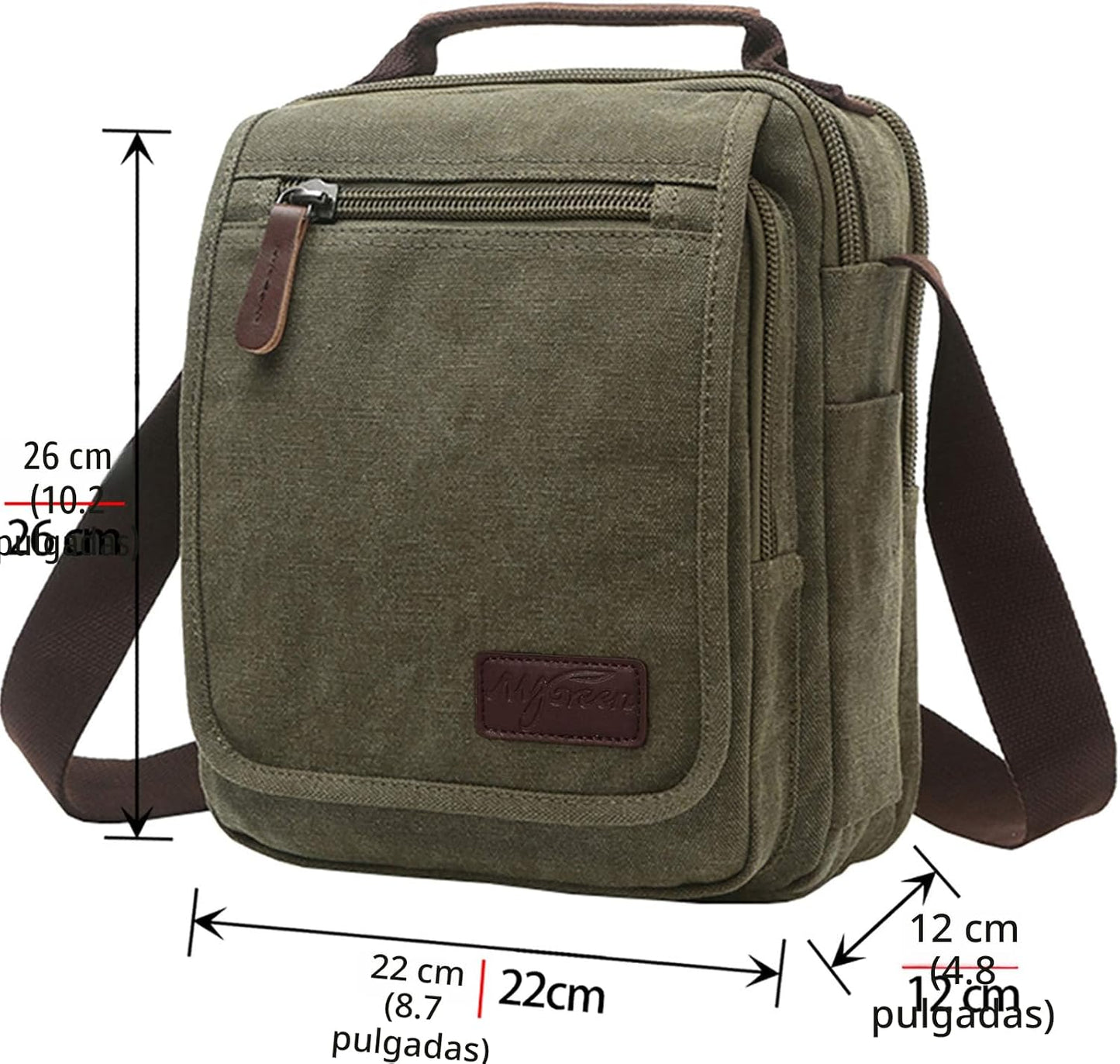 Bolso hombro cruzado lona para mensajero trabajo