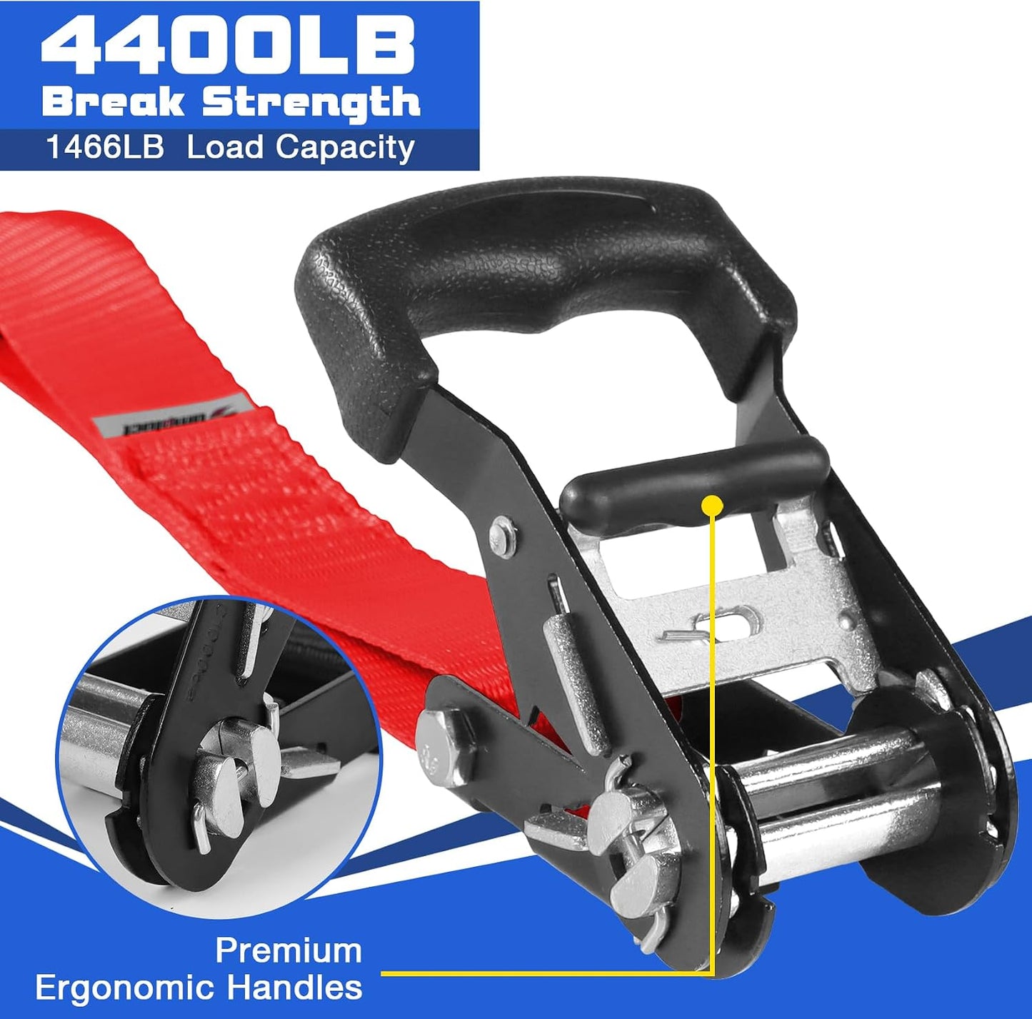 Set 4 Correas Trinquete 4400lb 15pulg Camión Moto