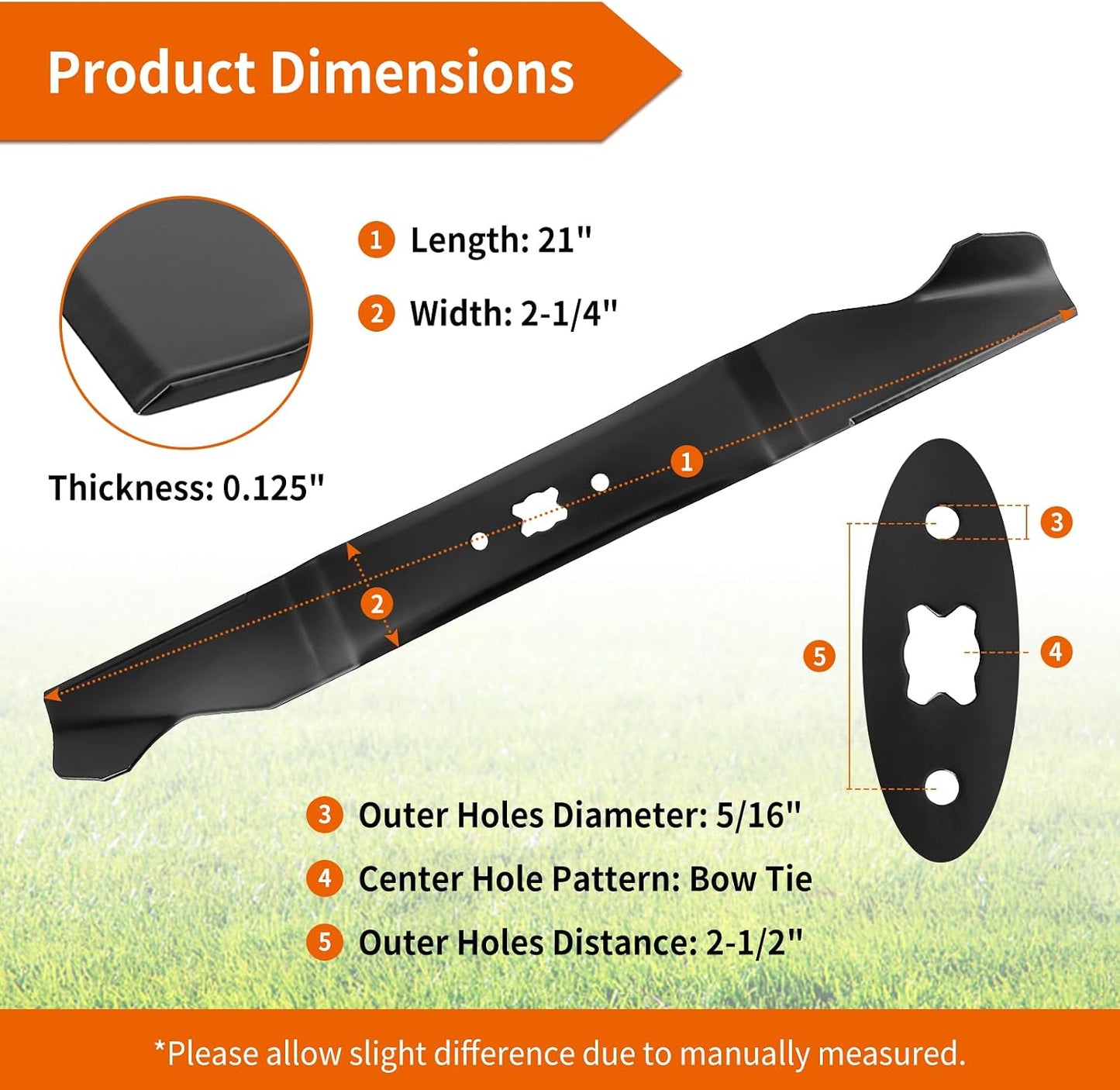 Cuchilla elevación alta 21" comp MTD Cub Cad et Troy-Bilt
