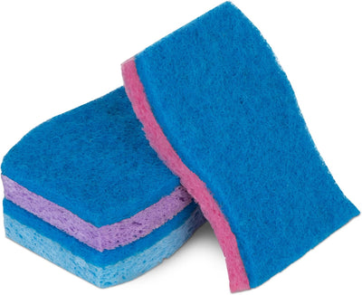 Esponja antiarañazos celulosa set 9 ergonómica platos azul