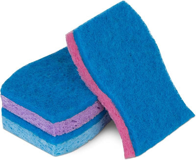Esponja antiarañazos celulosa set 9 ergonómica platos azul