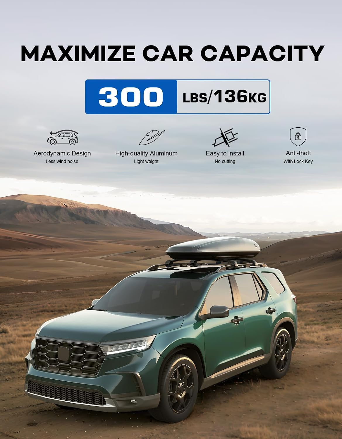Barras portaequipajes techo con cerradura comp Honda Pilot