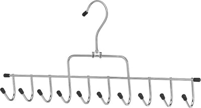 Percha 10 ganchos cromo y negro