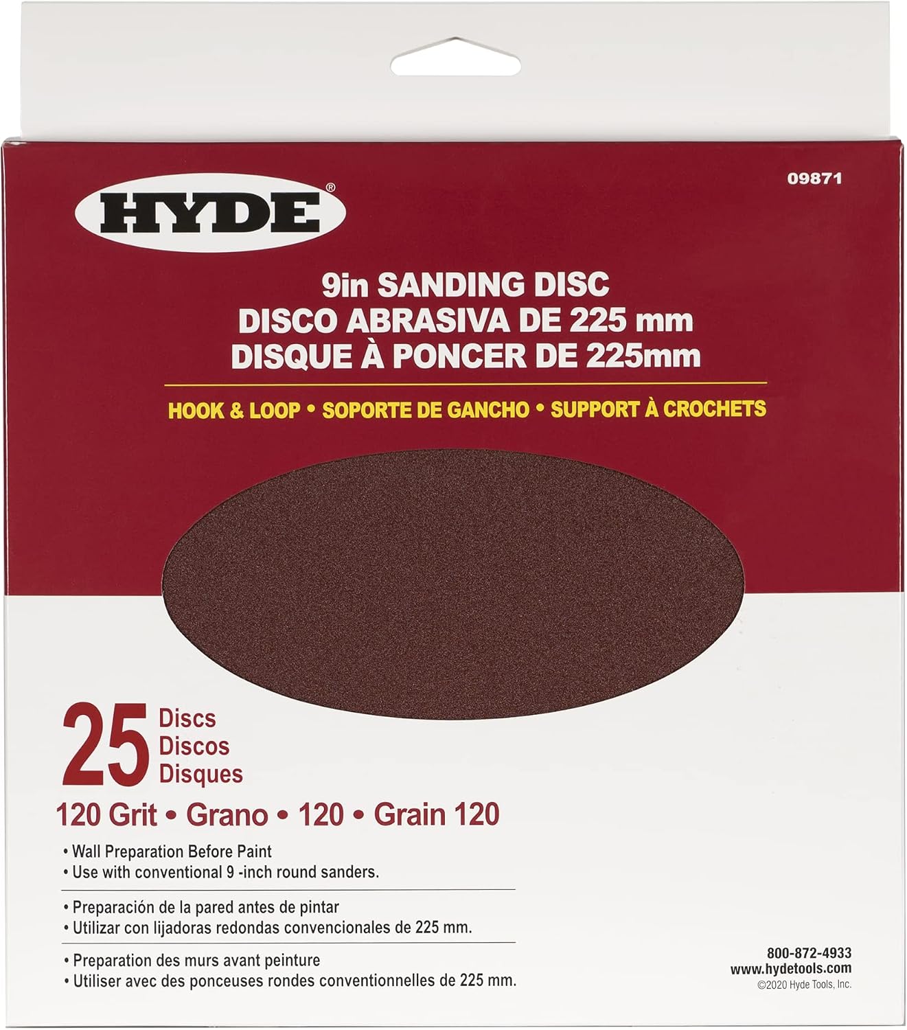 Disco lijado redondo 9pulg 120grano pack 25