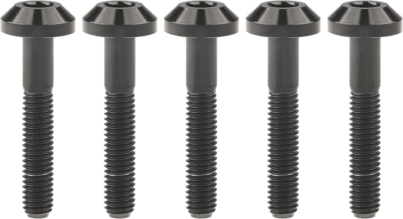 Tornillo titanio M6x1.378pulg bicicleta motocicleta 5pzas negro